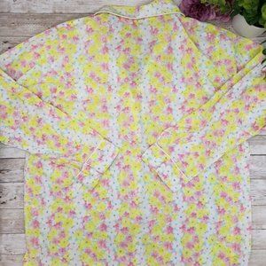 Victoria's Secret Yellow Floral Cotton Pajama Set, Sz Medium